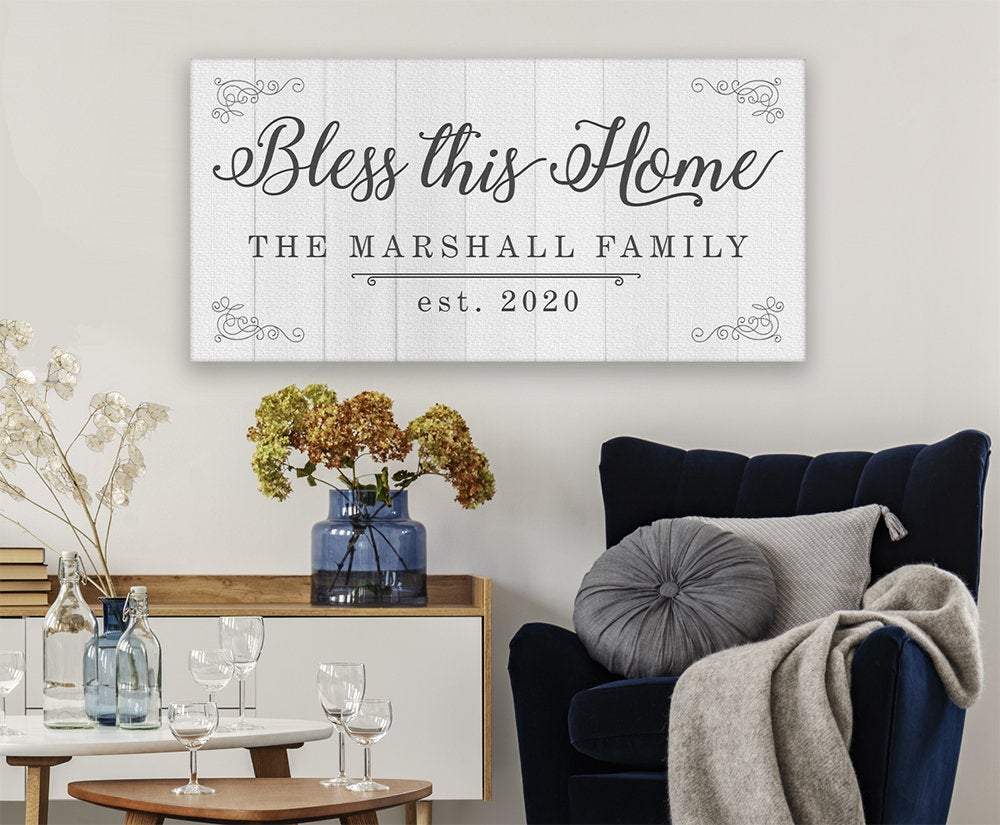 Personalized - Bless This Home - Canvas | Lone Star Art.