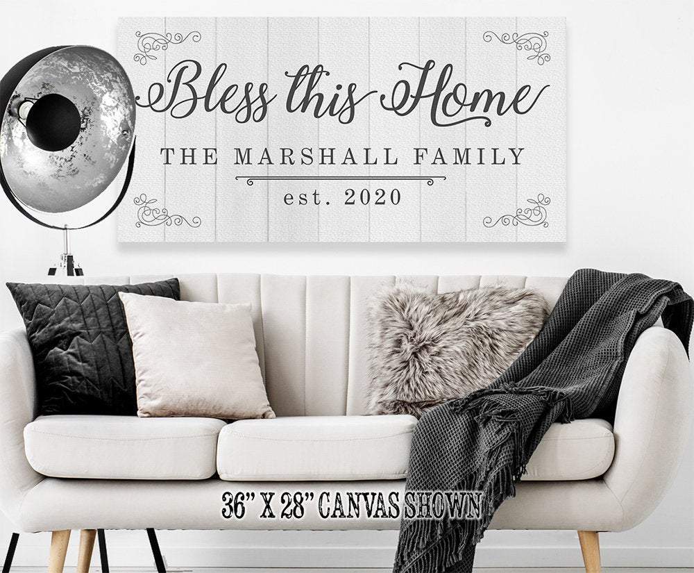 Personalized - Bless This Home - Canvas | Lone Star Art.