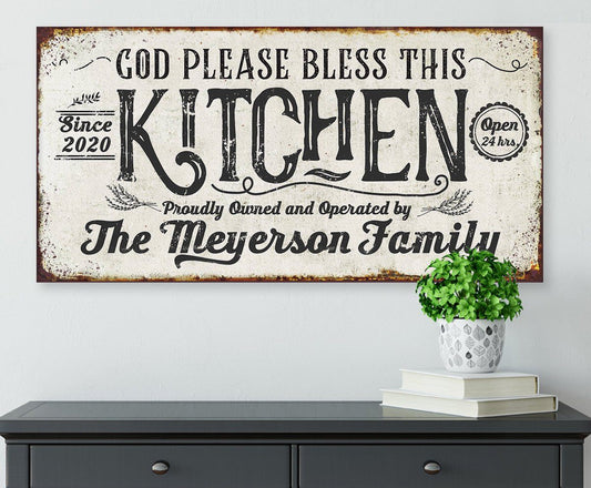 Personalized - Bless This Kitchen - Canvas | Lone Star Art.