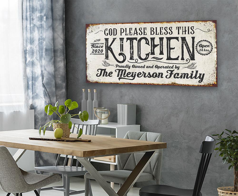 Personalized - Bless This Kitchen - Canvas | Lone Star Art.