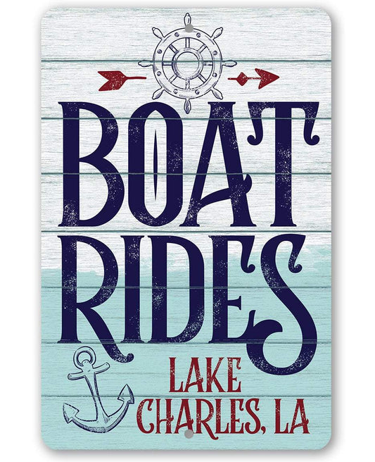 Personalized - Boat Rides - Metal Sign | Lone Star Art.