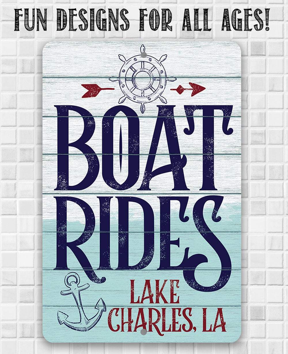 Personalized - Boat Rides - Metal Sign | Lone Star Art.