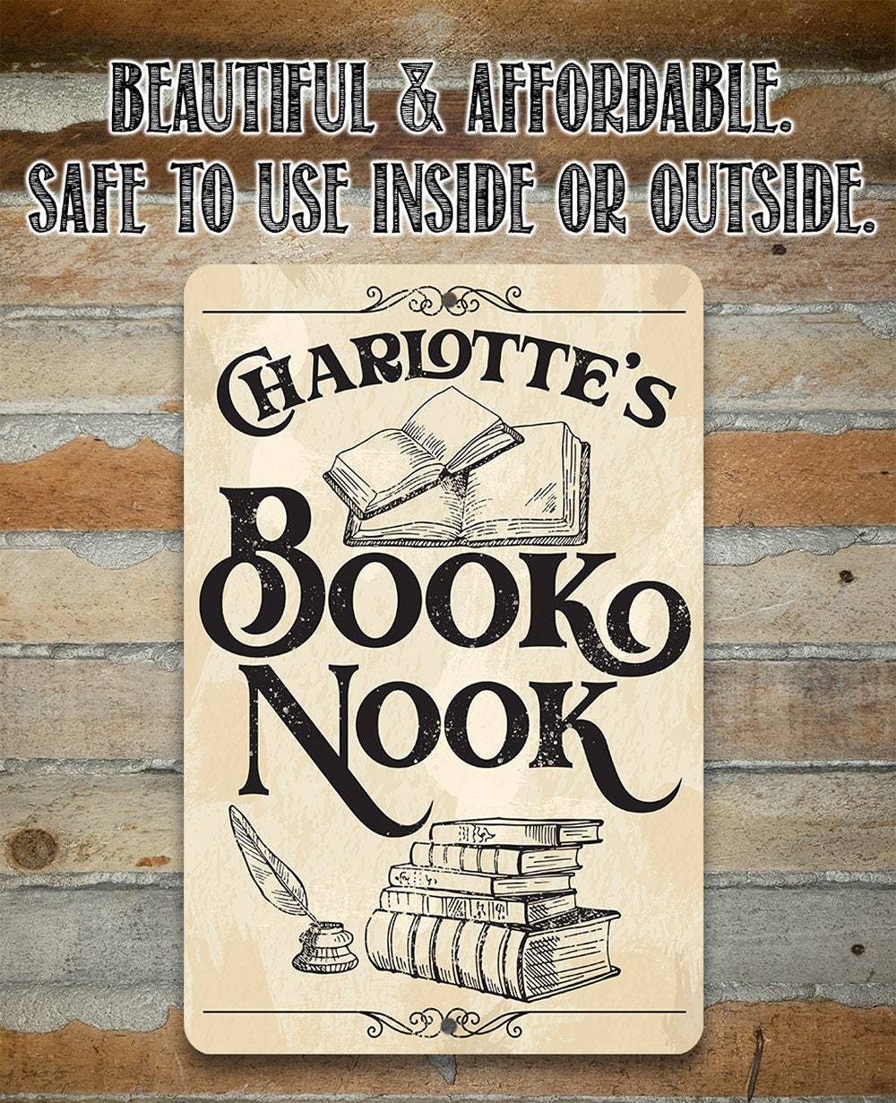 Personalized - Book Nook - Metal Sign | Lone Star Art.
