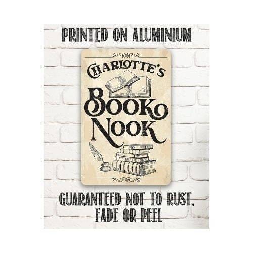 Personalized - Book Nook - Metal Sign | Lone Star Art.