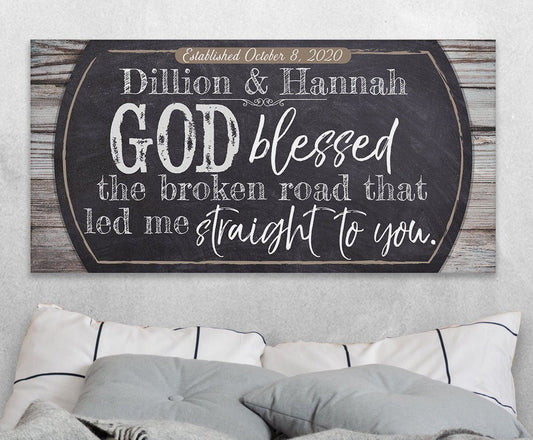 Personalized - Broken Road - Canvas | Lone Star Art.