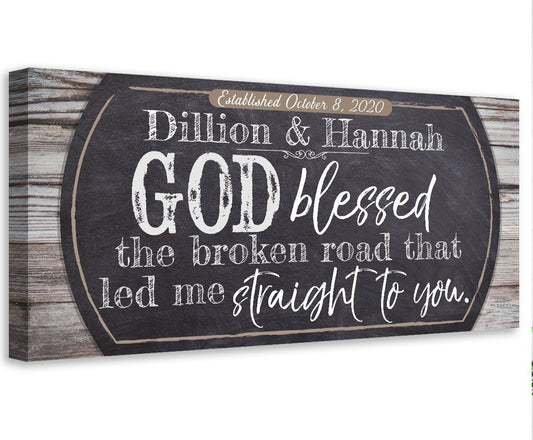 Personalized - Broken Road - Canvas | Lone Star Art.