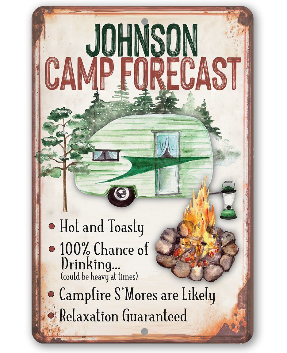 Personalized - Camp Forecast - Metal Sign | Lone Star Art.
