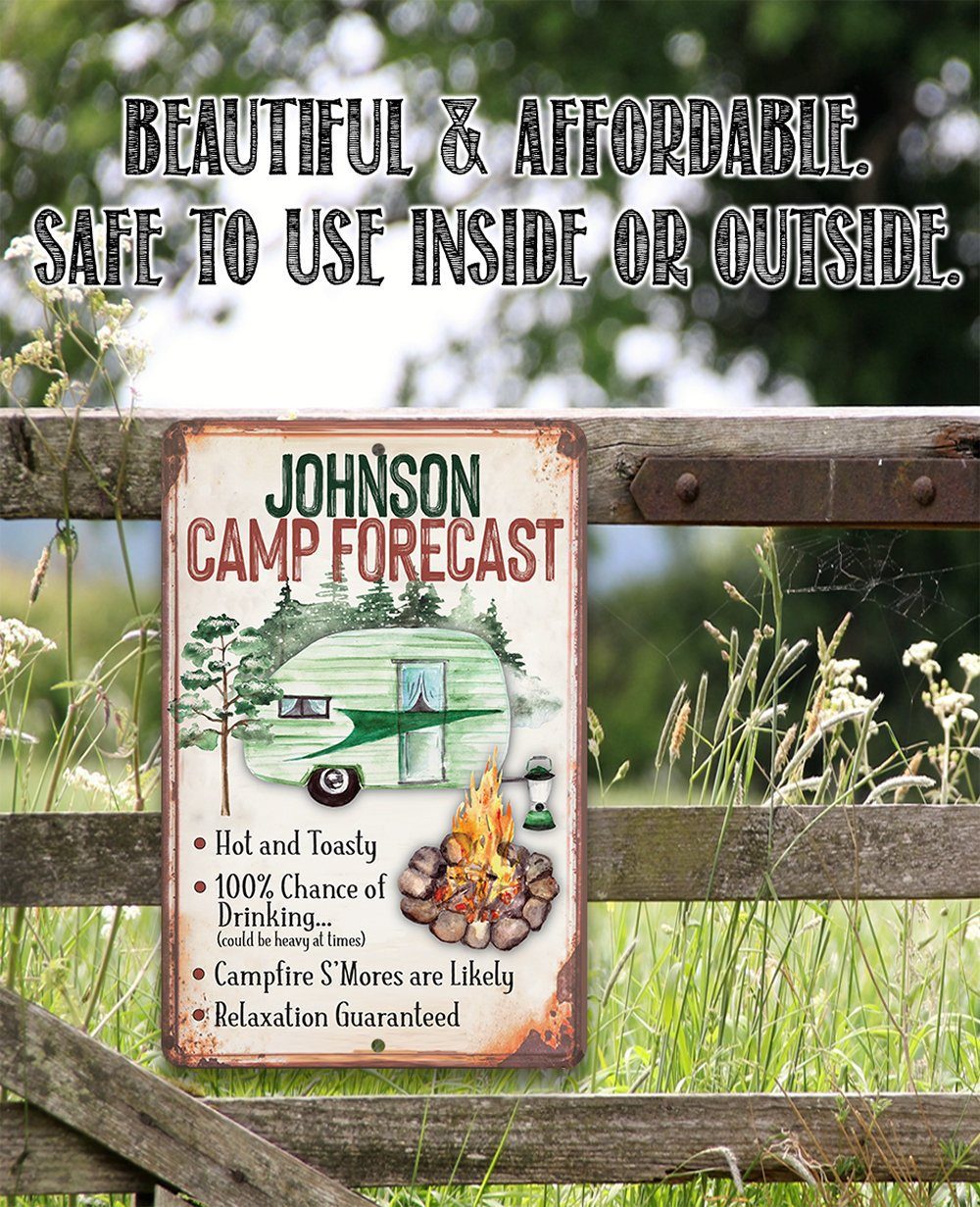 Personalized - Camp Forecast - Metal Sign | Lone Star Art.