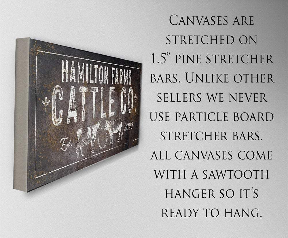 Personalized - Cattle Co - Canvas | Lone Star Art.