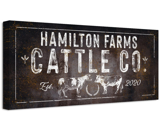 Personalized - Cattle Co - Canvas | Lone Star Art.