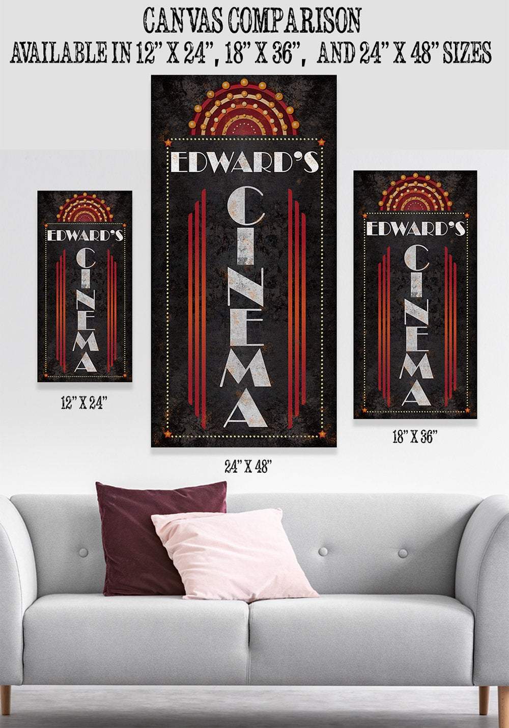 Personalized - Cinema Vertical - Canvas | Lone Star Art.