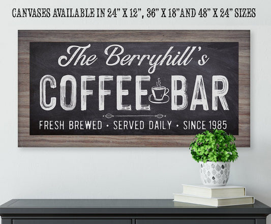 Personalized - Coffee Bar - Canvas | Lone Star Art.