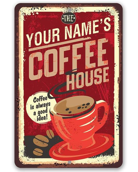 Personalized - Coffee House - Metal Sign | Lone Star Art.