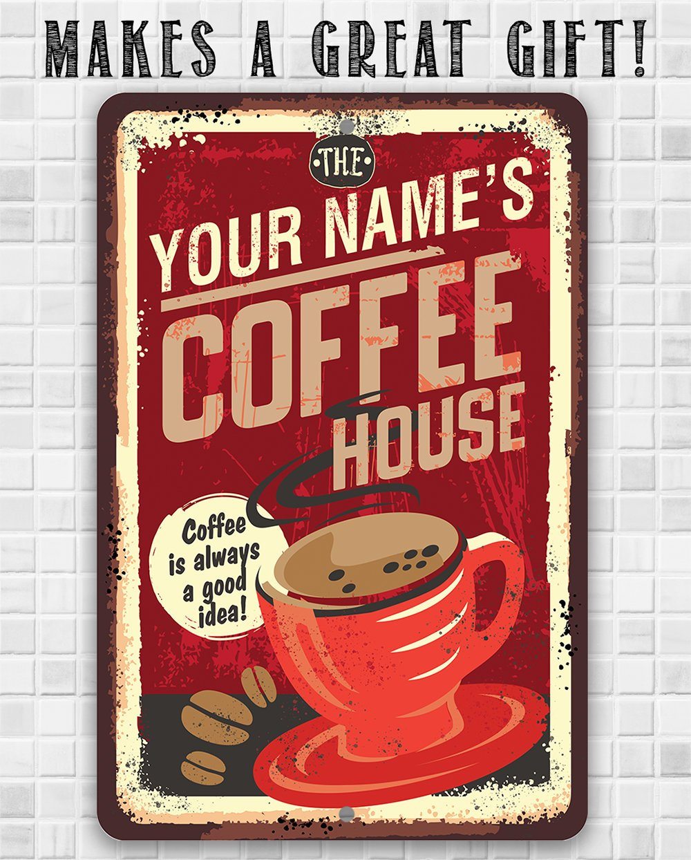 Personalized - Coffee House - Metal Sign | Lone Star Art.