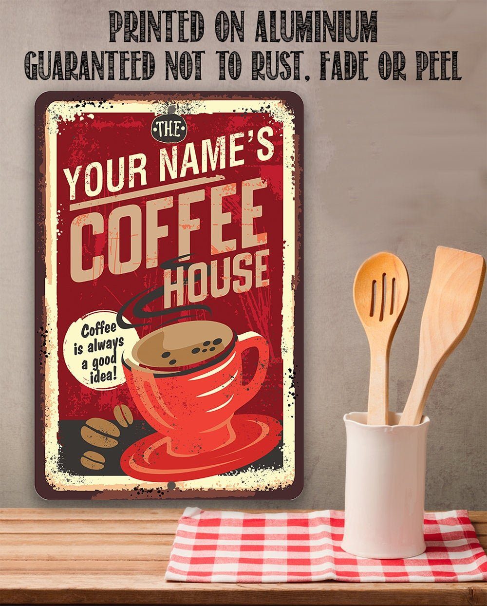 Personalized - Coffee House - Metal Sign | Lone Star Art.