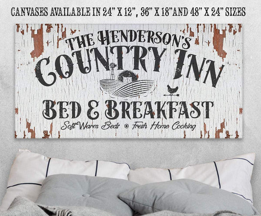 Personalized - Country Inn B&B - Canvas | Lone Star Art.