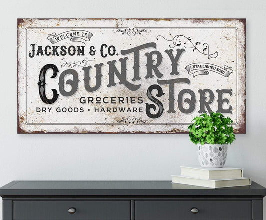 Personalized - Country Store - Canvas | Lone Star Art.