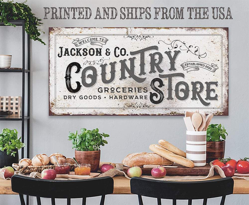 Personalized - Country Store - Canvas | Lone Star Art.