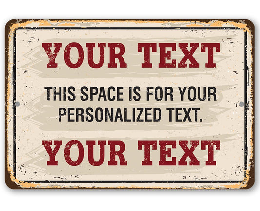 Personalized - Custom Text - Metal Sign | Lone Star Art.