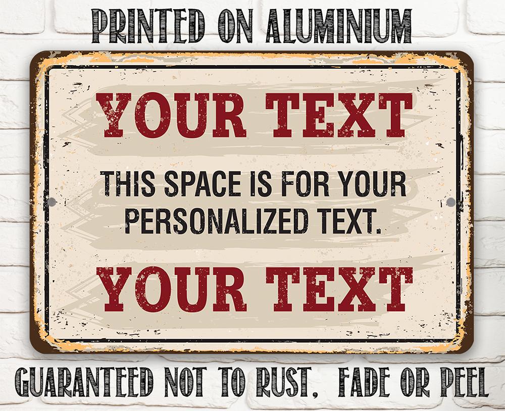 Personalized - Custom Text - Metal Sign | Lone Star Art.