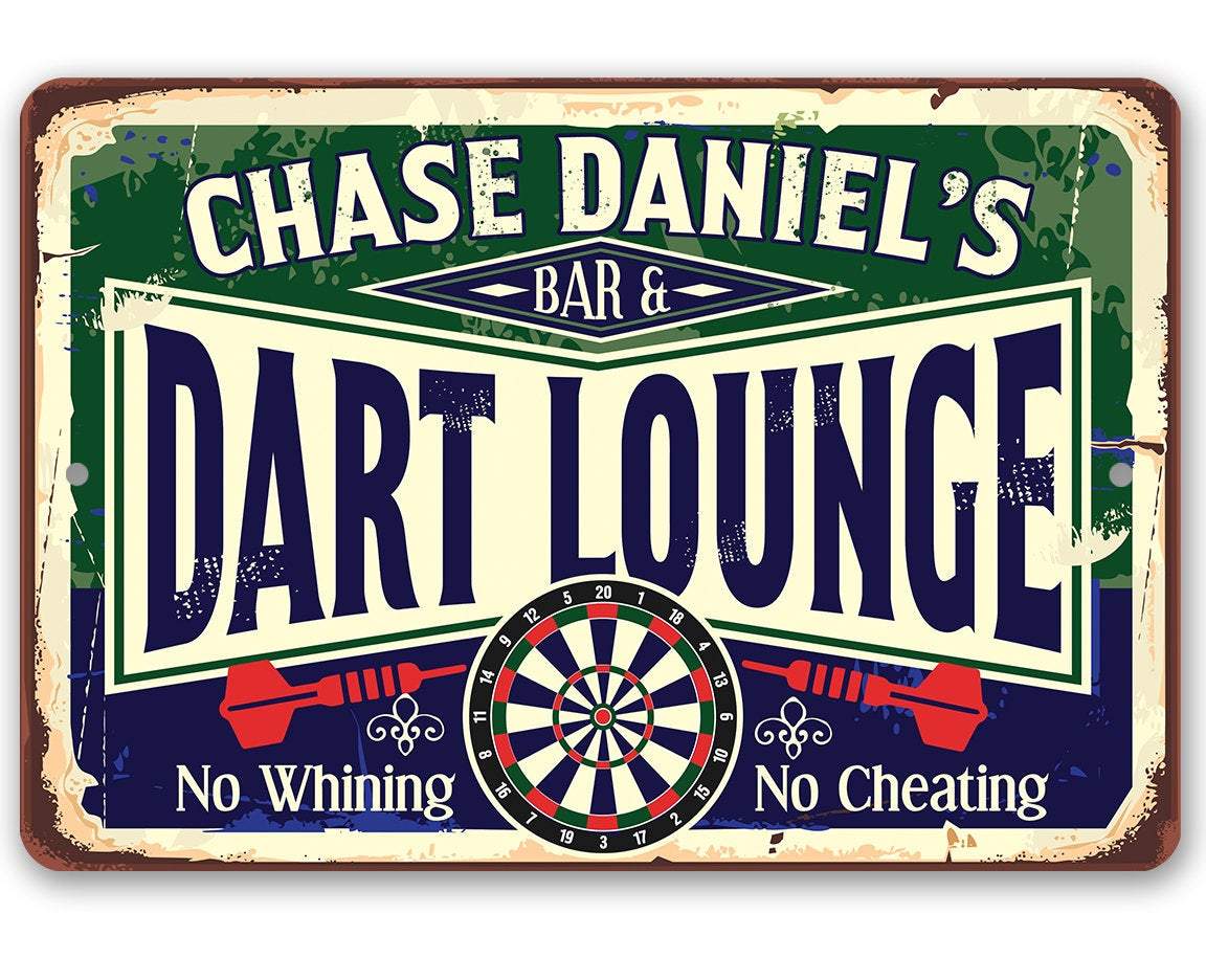 Personalized - Dart Lounge and Bar - Metal Sign | Lone Star Art.