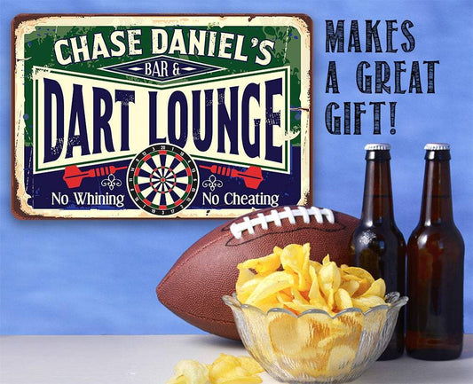 Personalized - Dart Lounge and Bar - Metal Sign | Lone Star Art.