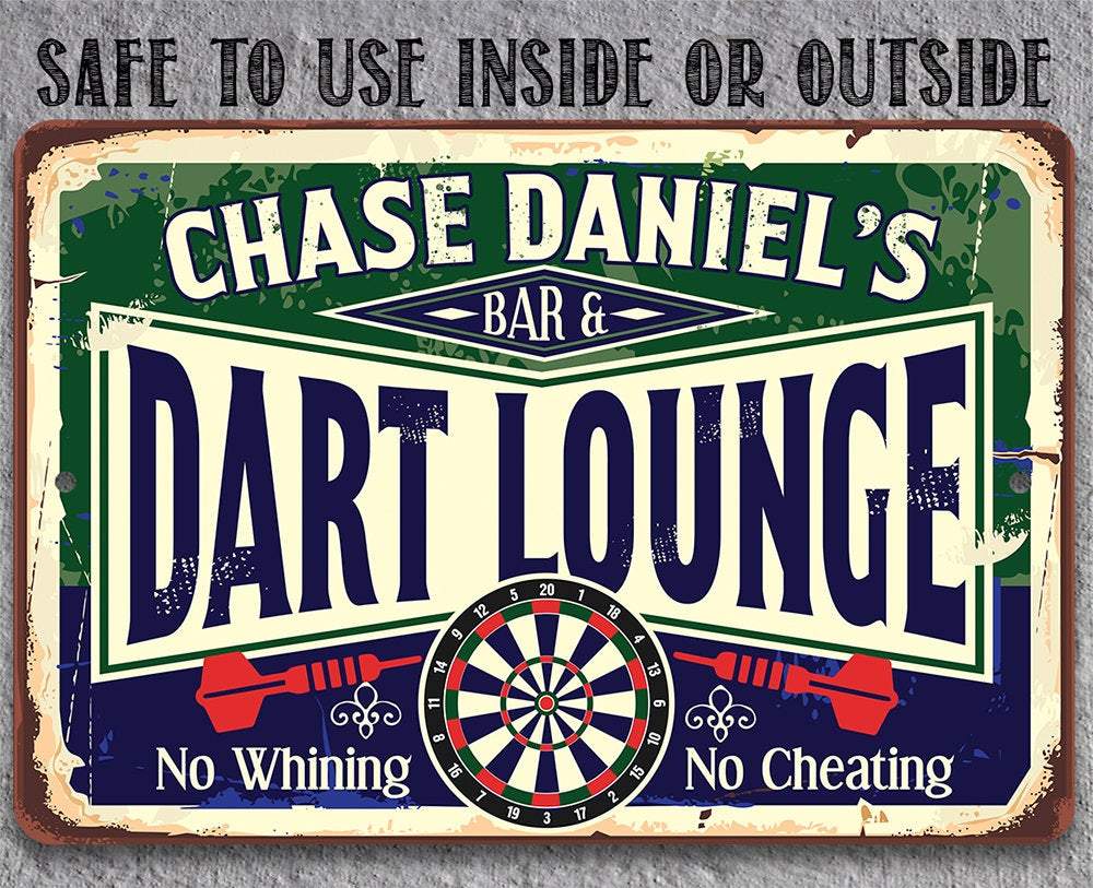 Personalized - Dart Lounge and Bar - Metal Sign | Lone Star Art.