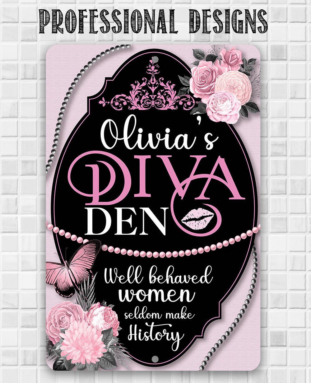 Personalized - Diva Den - Metal Sign | Lone Star Art.