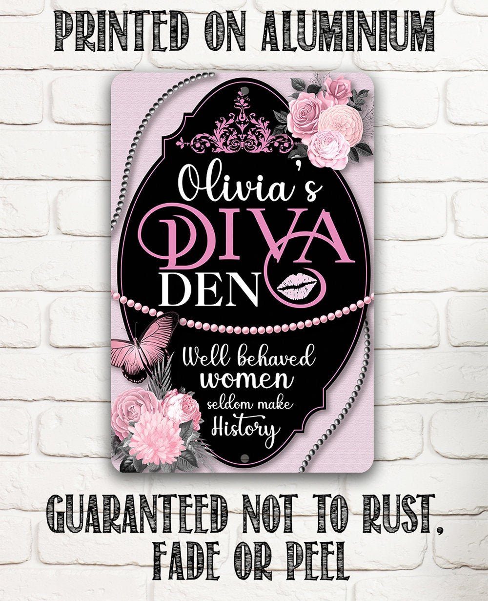 Personalized - Diva Den - Metal Sign | Lone Star Art.