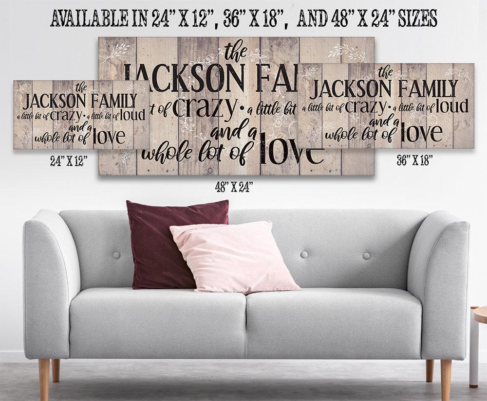 Personalized - Family A Little Bit Of Crazy - Canvas | Lone Star Art.