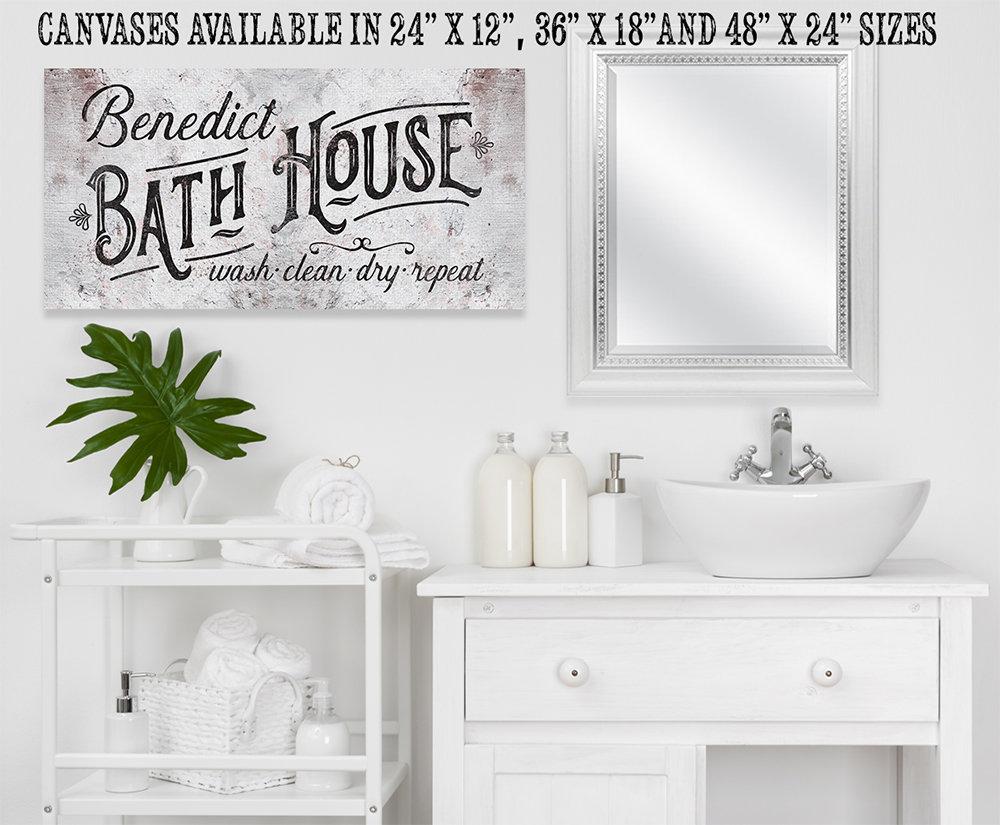 Personalized - Family Bath House - Canvas | Lone Star Art.