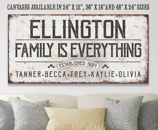 Personalized - Family Is Everything - Canvas | Lone Star Art.