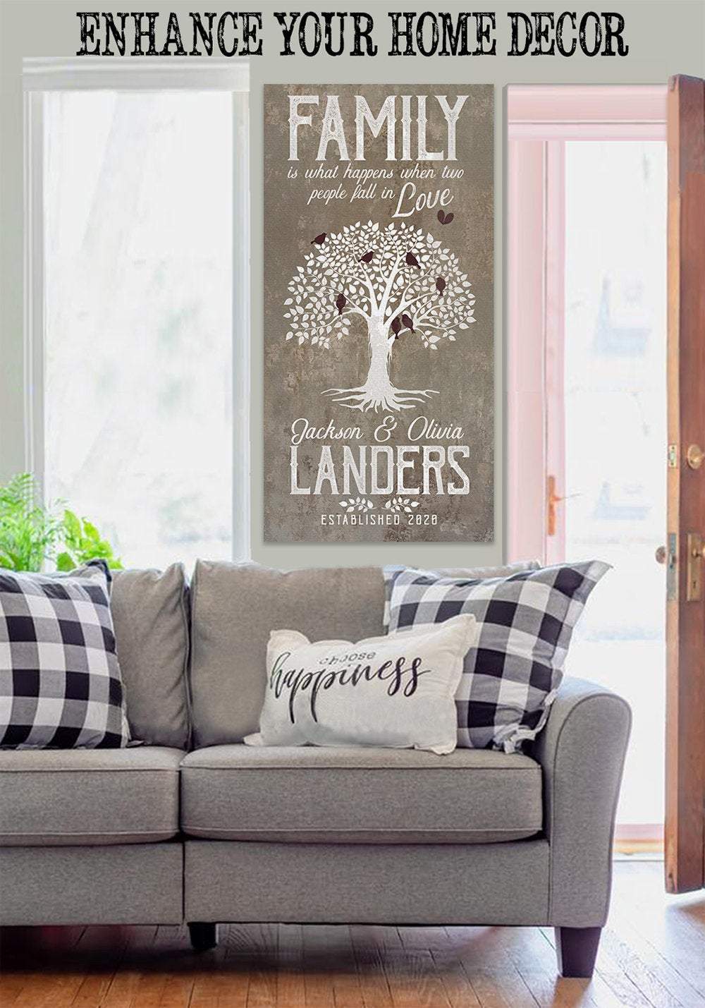 Personalized - Family Is What Happens - Canvas | Lone Star Art.