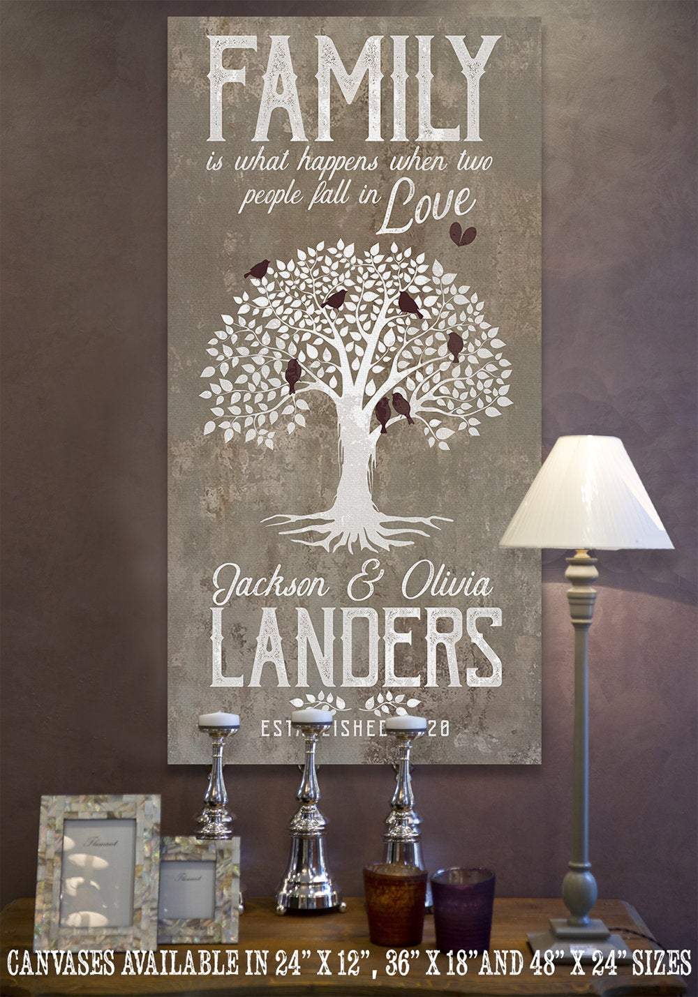 Personalized - Family Is What Happens - Canvas | Lone Star Art.