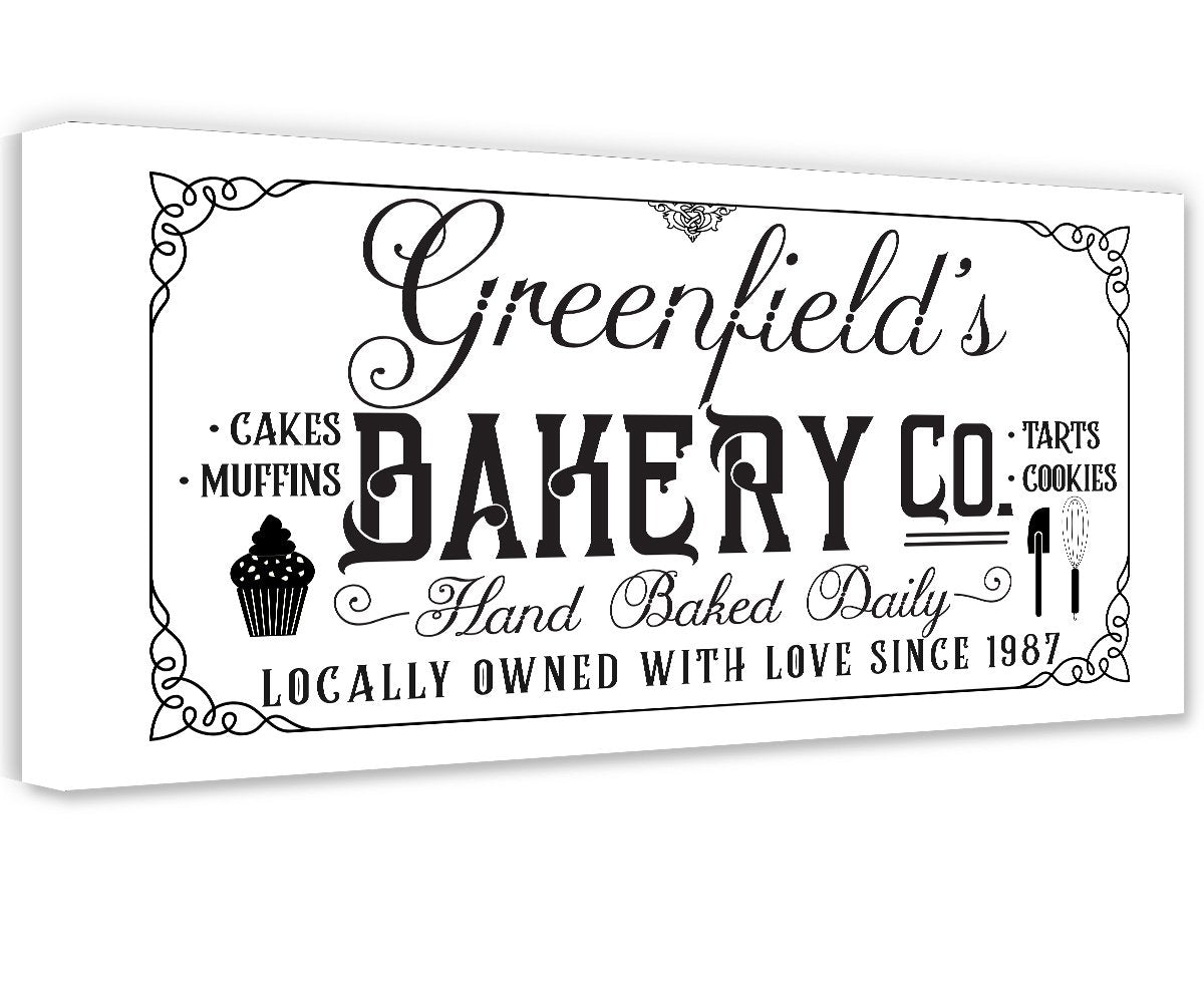 Personalized - Family Name Bakery - Canvas | Lone Star Art.