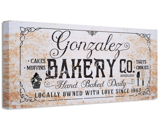 Personalized - Family Name Bakery - Canvas | Lone Star Art.