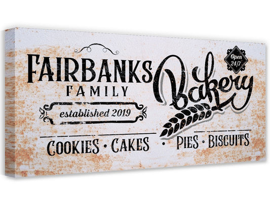 Personalized - Family Name Bakery - Canvas | Lone Star Art.