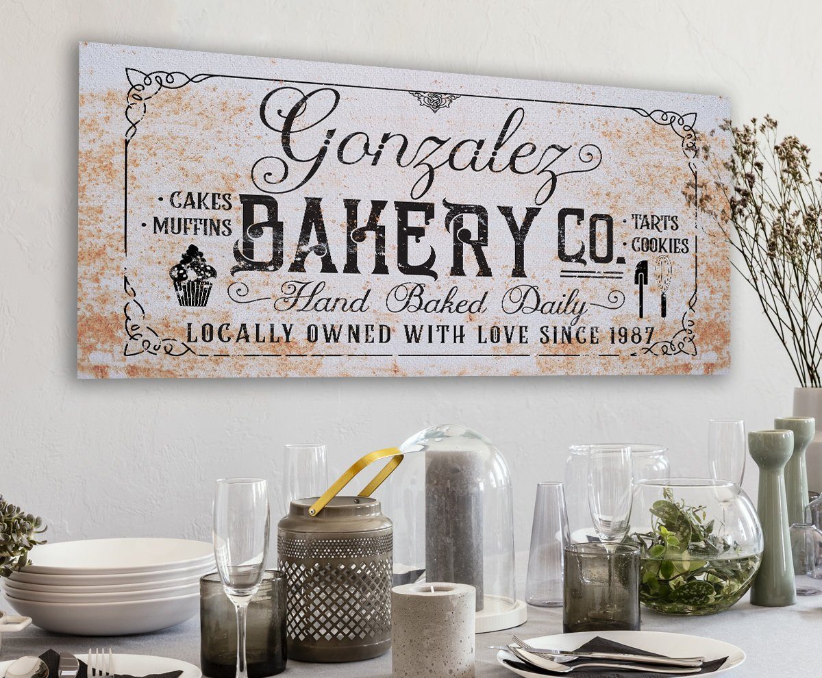 Personalized - Family Name Bakery - Canvas | Lone Star Art.