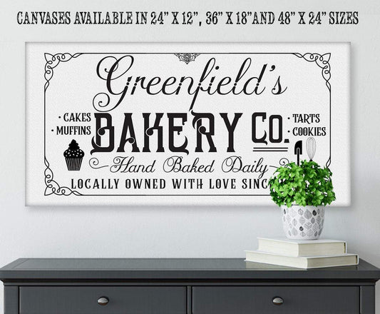 Personalized - Family Name Bakery - Canvas | Lone Star Art.