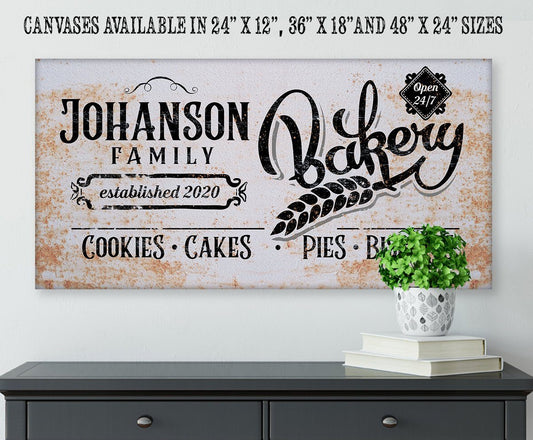 Personalized - Family Name Bakery - Canvas | Lone Star Art.