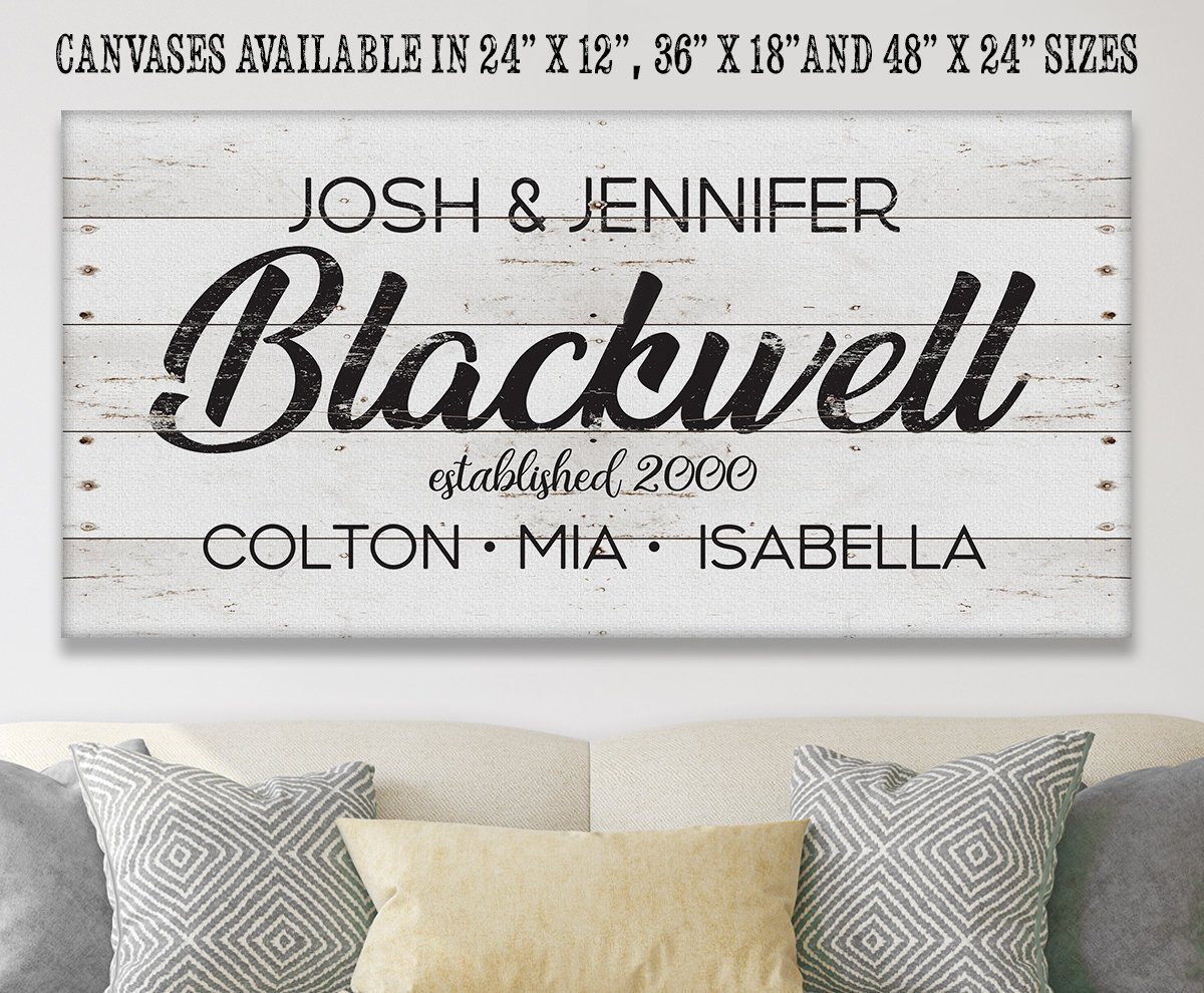 Personalized - Family Name - Canvas | Lone Star Art.