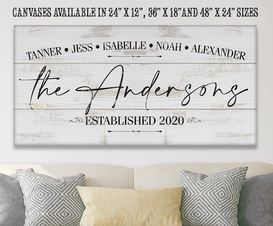 Personalized - Family Name - Canvas | Lone Star Art.