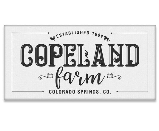 Personalized - Family Name Farm - Canvas | Lone Star Art.