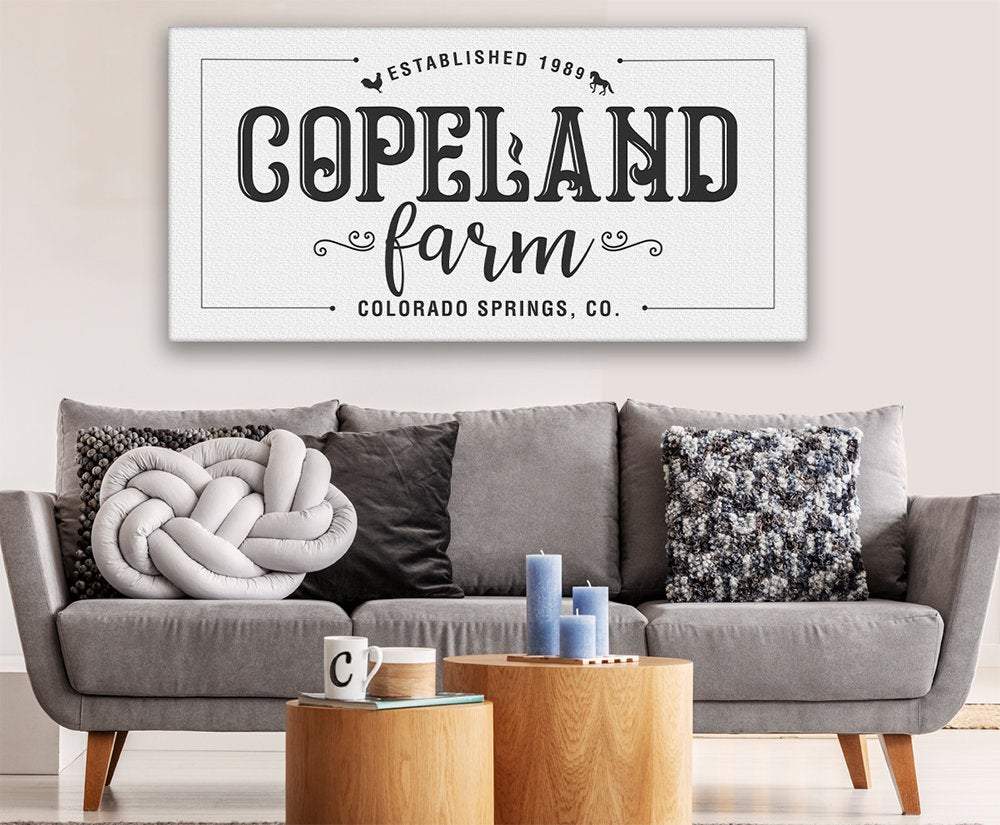 Personalized - Family Name Farm - Canvas | Lone Star Art.