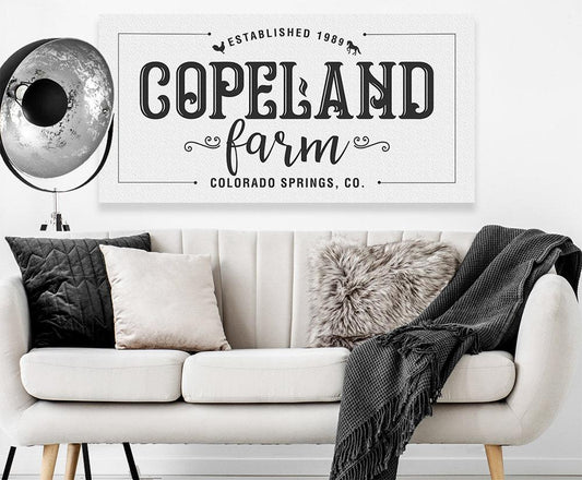 Personalized - Family Name Farm - Canvas | Lone Star Art.