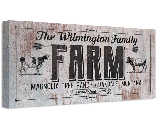Personalized - Family Name Farm - Canvas | Lone Star Art.