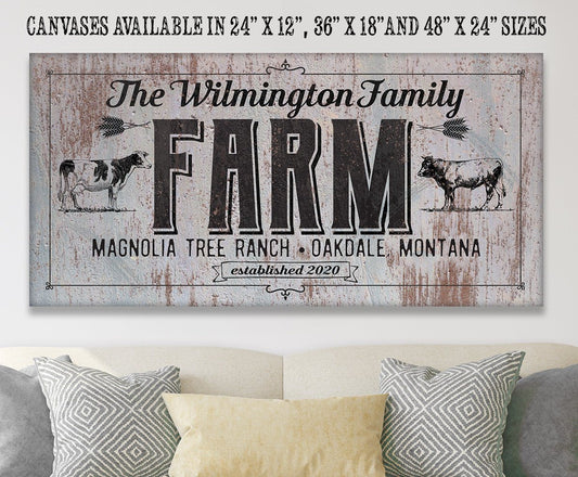 Personalized - Family Name Farm - Canvas | Lone Star Art.