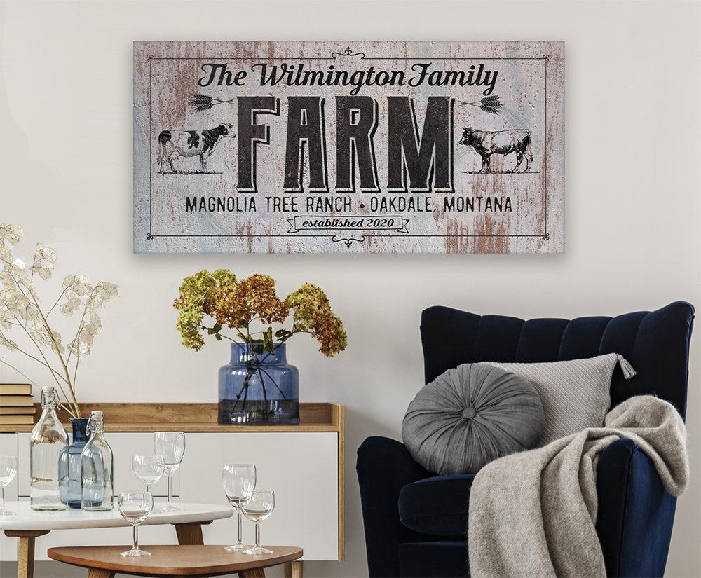 Personalized - Family Name Farm - Canvas | Lone Star Art.
