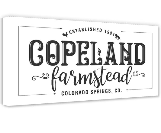 Personalized - Family Name Farmstead - Canvas | Lone Star Art.