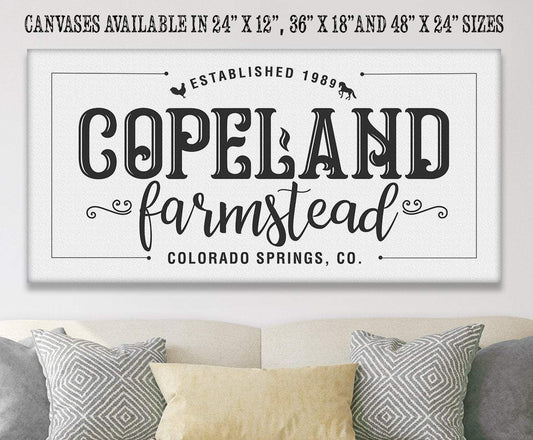 Personalized - Family Name Farmstead - Canvas | Lone Star Art.